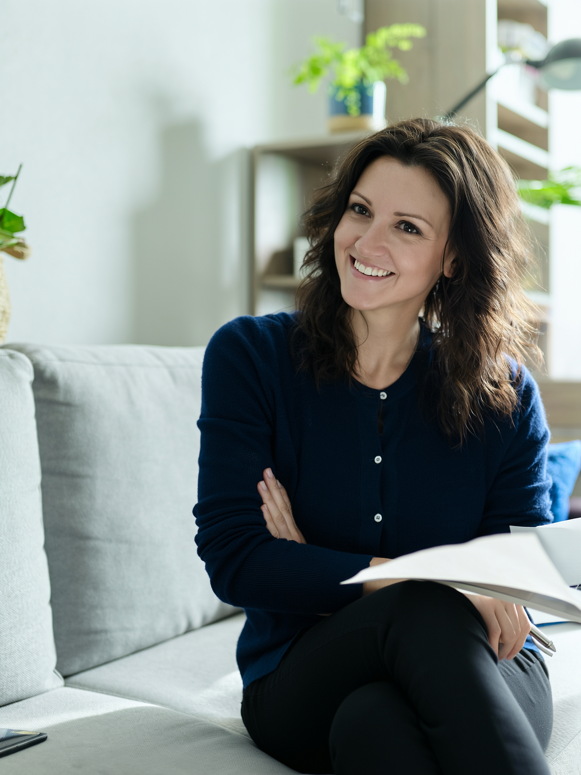Welcoming therapy room with soft natural light