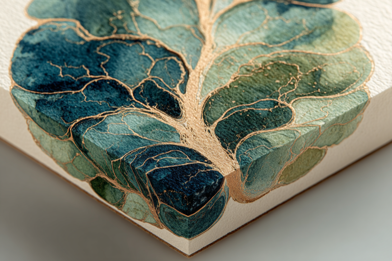 Botanical leaf overlay